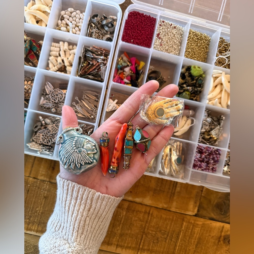 Boho Jewelry Pendants and beads lot